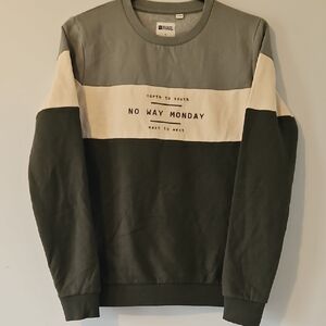 Boy's NO WAY MONDAY Green and Cream Sweater